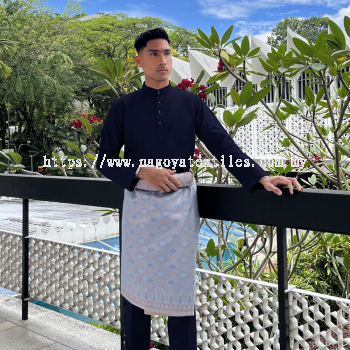 Baju Melayu Cekak Musang Cotton Slim Fit Sepasang (CSP) Navy