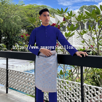 Baju Melayu Cekak Musang Cotton Slim Fit Sepasang (CSP) Royal Blue