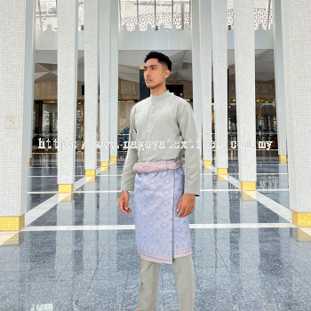 Baju Melayu Cekak Musang Cotton Slim Fit Sepasang (CSP) Stone Grey