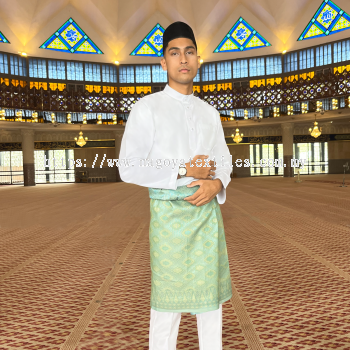 Baju Melayu Cekak Musang Cotton Slim Fit Sepasang (CSP) White