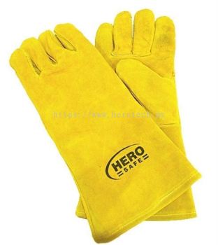 HEROSAFE COWHIDE SPLIT LEATHER WITH KEVLAR THREAD WELDING GLOVE