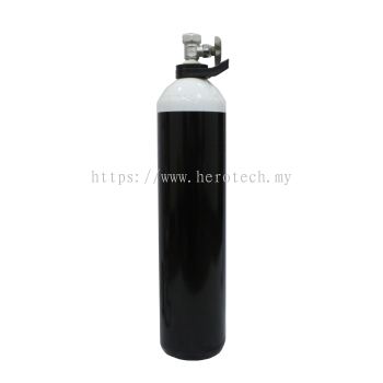 MO2 10 LITRE SEAMLESS STEEL CYLINDER C/W MO2 CHROME VALVE