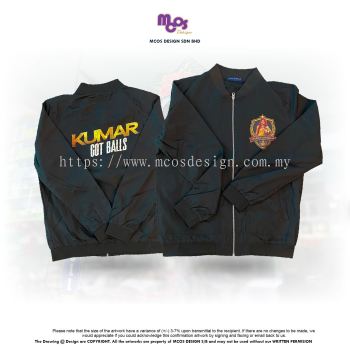 BOMBER JACKET WITH HEAT PRESS PRINTING