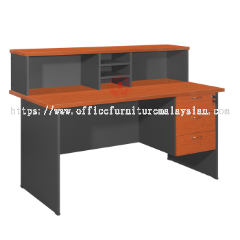 Reception Counter Table with Hanging Pedestal / Cashier Counter Table / Receptionist Table / Meja Kaunter