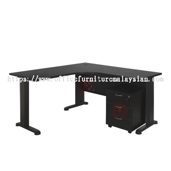 L-Shape Office Table c/w Mobile Pedestal 3 Drawer
