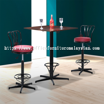 Square Bar Table Rubber Wood | Cafe Table | High Table | Cocktail Table | Meja Tinggi | Meja Bar | Jadual Bar | Meja Kafe | Meja Koktel