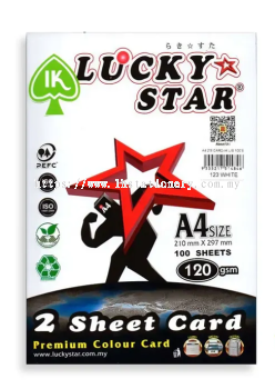 Lucky Star 2 Sheet  Card A4 120gsm 100 Sheet All  Light Colour 