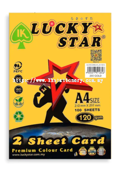 Lucky Star 2 Sheet Card A4 120gsm 100 Sheet Dark Colour 