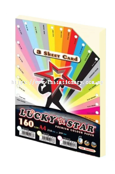 Lucky Star 3 Sheet Card A4 160gsm 100 Sheets Light Colour 