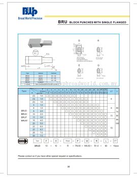 BRU Block Punches with single flanged