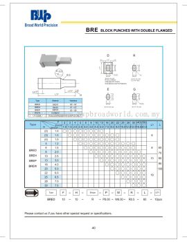 BRE Block Punches with double flanged