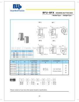 BFU~BFX Drawing Button Dies (Headed type-Straight type)