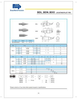 BDL.BDN.BDO Locating Pilot Pin