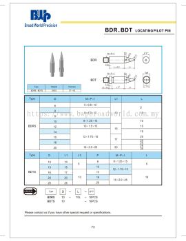 BDR.BDT Locating Pilot Pin