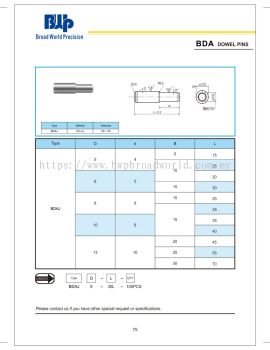 BDA Dowel Pins