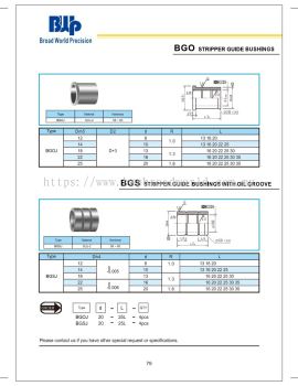 BGO Stripper Guide Bushings