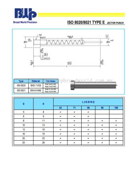 ISO 8020 8021 TYPE E JECTOR PUNCH