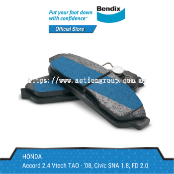 Bendix General CT/Metal King Front Brake Pads - Honda Accord 2.4 Vtech TAO - '08/Civic SNA 1.8/FD 2.0 DB1515