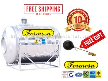 Formosa Stainless Steel (SUS-316) ZR Series Water Tank Horizontal With Stand (FREE Brass Float Valve)