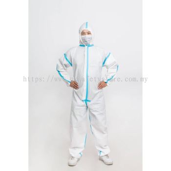 FrontLiner PPE Suit Medical Disposable Coverall Jumpsuit Waterproof VirusProof (40gsm)