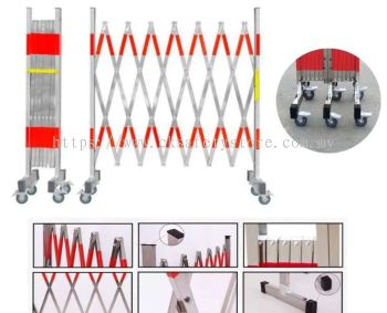 STAINLESS STEEL EXPANDALBE BARRIER H1.2 X 6 METER WITH WHEEL