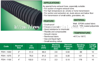 Fume Exhaust Hose - Resistant to 150C