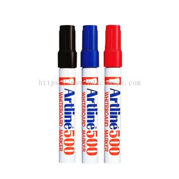 Artline 500 Whiteboard Marker - Black, Blue, Red