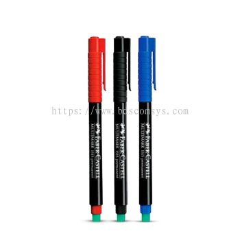 Faber-Castell Multimark Permanent Marker (S) - Black, Blue, Red - 0.4mm Fine Tip