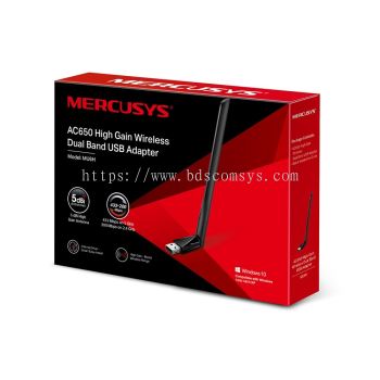 Mercusys AC650 High Gain Wireless Dual Band USB Adapter (MU6H) - BDS 127