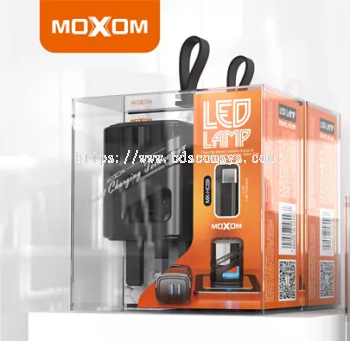 MOXOM MX-HC59 2.4A (Dual USB Port) LED Lamp Charger Adapter with Cable Type-C