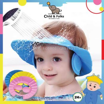 Kids Shower Cap Adjustable Waterproof with Ear Shield