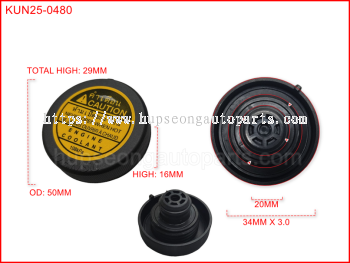 TOYOTA KUN25 16401-30010 VIGO RADIATOR CAP/SPARE TANK CAP #8004=20X34 HIGH:16MM (KUN25-0480)