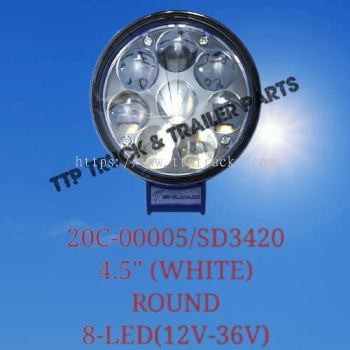 4'' LED FOG LAMP RD+8-BULB *EX.LIGHT (W) 12V