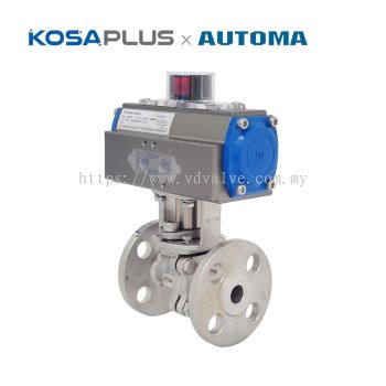 KOSAPLUS AD/RD Series Pneumatic Actuator x AUTOMA AT227 Series SS304 Ball Valve - Precise Control for ANSI-150 Flanged Systems