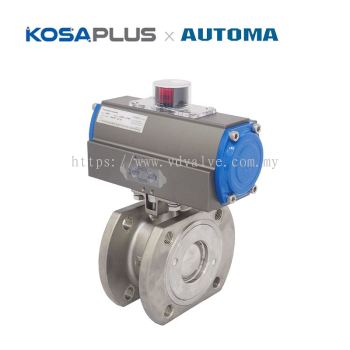 KOSAPLUS AD/RD Series Pneumatic Actuator with AUTOMA AT128 Series SS316 Wafer Ball Valve PN16