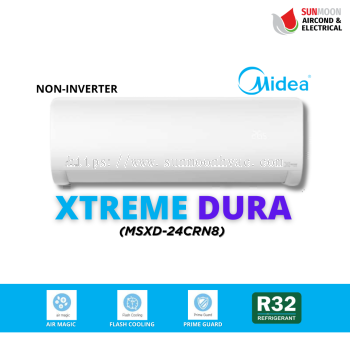 AIRCOND MIDEA 2.5HP XTREME DURA NON INVERTER WALL MOUNTED (FAST COOLING) R32 - RAWANG, SG BULOH, PETALING JAYA