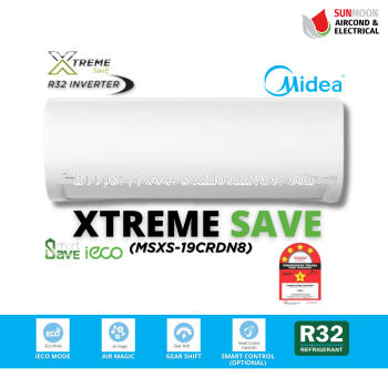 iECO MODE XTREME SAVE MIDEA R32 INVERTER AIR CONDITIONER 2.0HP WALL MOUNTED TYPE (MSXS-19CRDN8) - PUNCAK ALAM, SHAH ALAM, KL