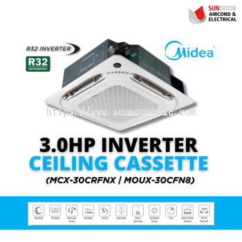 MIDEA AIR CONDITIONING CEILING CASSETTE FOR INDUSTRIAL & COMMERCIAL 3.0HP INVERTER (MCX-30CRFNX) - KLANG VALLEY