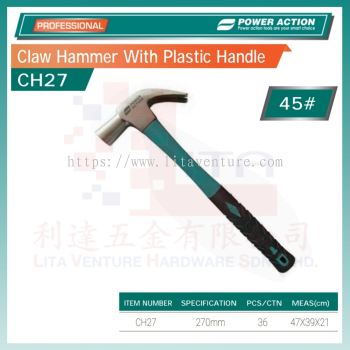 POWER ACTION CLAW HAMMER WITH PLASTIC HANDLE CH27