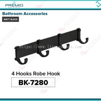 PREMIO BRAND 4 HOOKS ROBE HOOK - BK7280