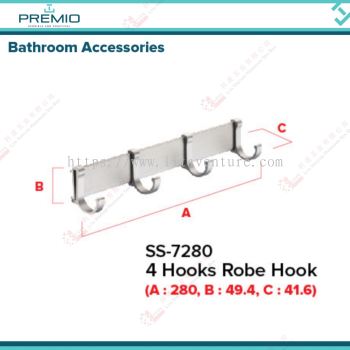 PREMIO BRAND 4 HOOS ROBE HOOK - SS7280