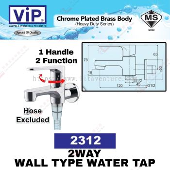 VIP BRAND 2WAY WALL TYPE WATER TAP - 2312