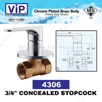 VIP BRAND 34 '' CONCEALED STOPCOCK - 4306