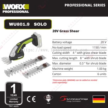 WORX BRAND GRASS SHEAR - WU801.9 SOLO
