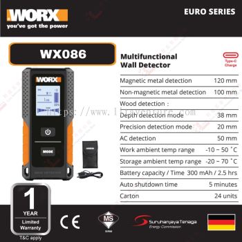 WORX BRAND MULTIFUNCTIONAL WALL DETECTOR - WX086