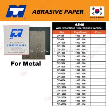 MT BRAND SAND PAPER - CP60 CP80 CP100 ..... CP300