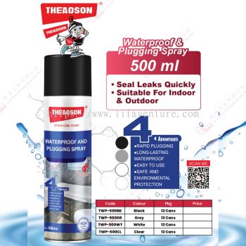 THEAOSON BRAND WATERPROOF AND PLUGGING SPRAY - TWP500BK TWP500GR TWP500WT TWP500CL