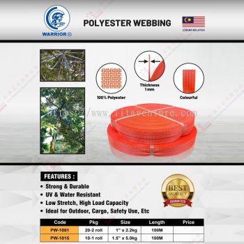 WARRIOR BRAND POLYESTER WEBBING - PW1001 PW1015