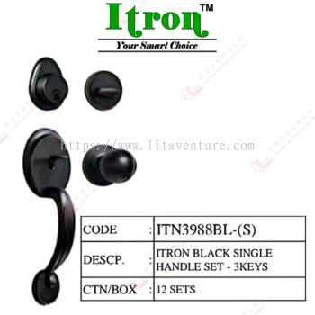 ITRON BRAND BLACK SINGLE HANDLE SET 3 KEYS - ITN3988BLS