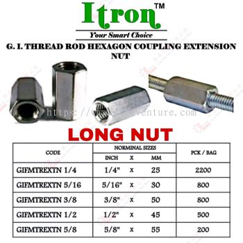 ITRON BRAND LONG NUT - GIFMTREXTN14 GIFMTREXTN516 GIFMTREXTN38 GIFMTREXTN12 GIFMTREXTN58